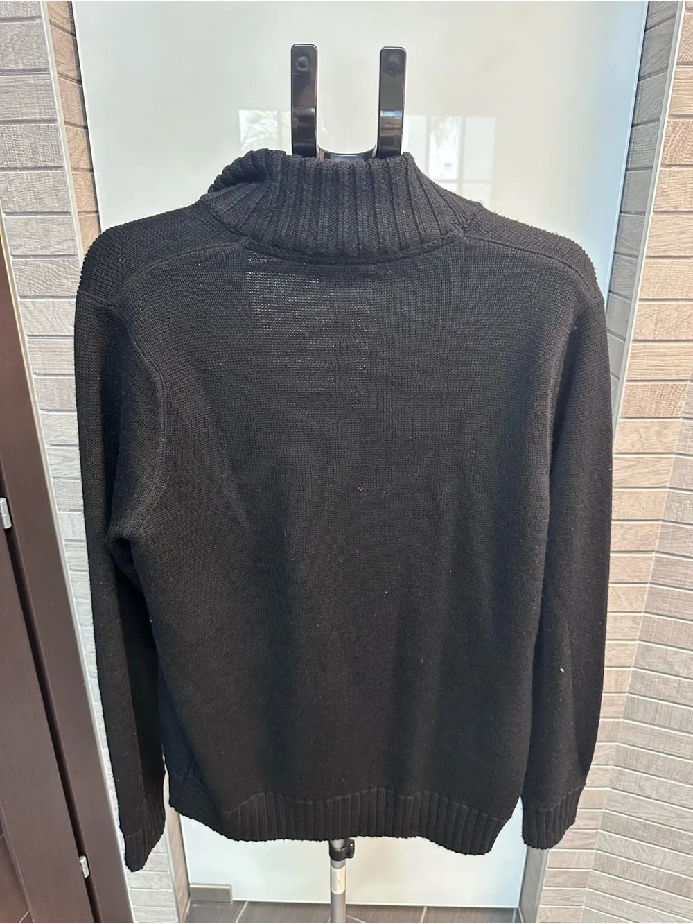 J. Crew Men's Black Button-Front Cardigan with Chest Flap Pockets